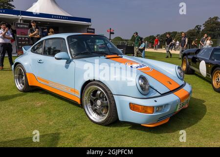 Coupé électrique Everrati Porsche 911 au Concours d'élégance qui s'est tenu au Palais de Blenheim le dimanche 5 septembre 2021 Banque D'Images