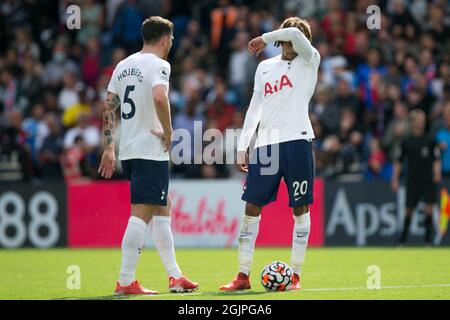 LONDRES, ROYAUME-UNI. 11 SEPT DELE Alli de Tottenham gestes pendant le match de Premier League entre Crystal Palace et Tottenham Hotspur à Selhurst Park, Londres, le samedi 11 septembre 2021. (Credit: Federico Maranesi | MI News) Credit: MI News & Sport /Alay Live News Banque D'Images