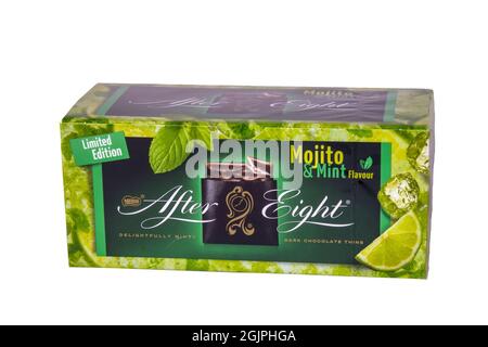 Une boîte de Mojito et de menthe en édition limitée après huit mints. Banque D'Images