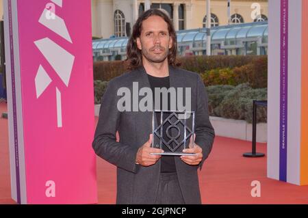 Pascual Sisto assiste au phocall des lauréats lors du 47e Festival du film américain de Deauville à Deauville, France, le 11 septembre 2021. Photo de Julien Reynaud/APS-Medias/ABACAPRESS.COM Banque D'Images