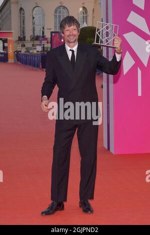 Diego Ongaro participe à la séance photo des lauréats lors du 47e Festival du film américain de Deauville, à Deauville, en France, le 11 septembre 2021. Photo de Julien Reynaud/APS-Medias/ABACAPRESS.COM Banque D'Images