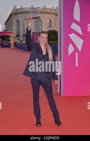 Sofia Kappel assiste à la séance photo des lauréats lors du 47e Festival du film américain de Deauville à Deauville, France, le 11 septembre 2021. Photo de Julien Reynaud/APS-Medias/ABACAPRESS.COM Banque D'Images