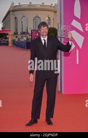 Diego Ongaro participe à la séance photo des lauréats lors du 47e Festival du film américain de Deauville, à Deauville, en France, le 11 septembre 2021. Photo de Julien Reynaud/APS-Medias/ABACAPRESS.COM Banque D'Images