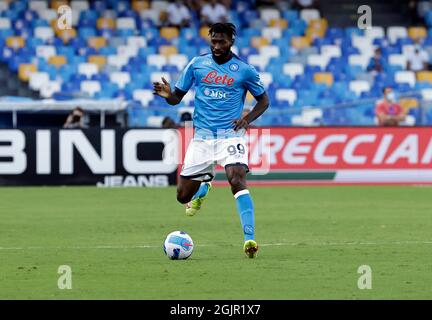 Stade Maradona, Naples, Italie. 11 septembre 2021. Serie A football, SSC Napoli versus Juventus FC: Andre Anguissa de Napoli crédit: Action plus Sports/Alay Live News Banque D'Images