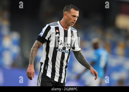 Naples, Italie. 11 septembre 2021. Federico Bernardeschi joueur de Juventus, pendant le match de la ligue italienne Seriea entre Napoli et Juventus, résultat final 2-1, match joué au stade Diego Armando Maradona. Naples, Italie, le 11 septembre 2021. (Photo par Vincenzo Izzo/Sipa USA) crédit: SIPA USA/Alay Live News Banque D'Images