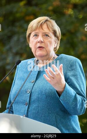 Varsovie, Mazovie, Pologne. 11 septembre 2021. Le Premier ministre MATEUSZ MORAWIECKI a rencontré à Varsovie la chancelière allemande ANGELA MERKEL. C'est ANGELA MERKEL le dernier voyage en Pologne en tant que chancelière de la République fédérale de Germany.in la photo: ANGERLA MERKEL (Credit image: © Hubert Mathis/ZUMA Press Wire) Banque D'Images