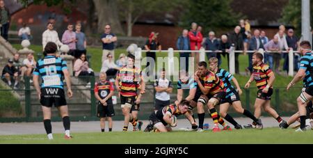 Carmarthen Quins RFC v Cardiff RFC 2021 Banque D'Images