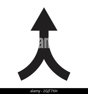 deux flèches fusionnant icône vecteur collaboration, partenariat, alliance, rejoindre et croissance concept pour la conception graphique, logo, site web, médias sociaux, mobi Illustration de Vecteur