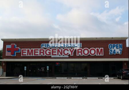 Humble, Texas États-Unis 08-14-2019: Premier choix extérieur de la salle d'urgence à humble, Texas.Géré par Adeptus Health, il a été fondé en 2002. Banque D'Images