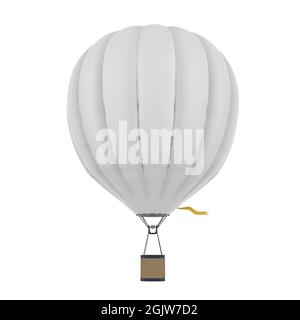 ballon d'air chaud blanc de rendu 3d isolé sur blanc Banque D'Images