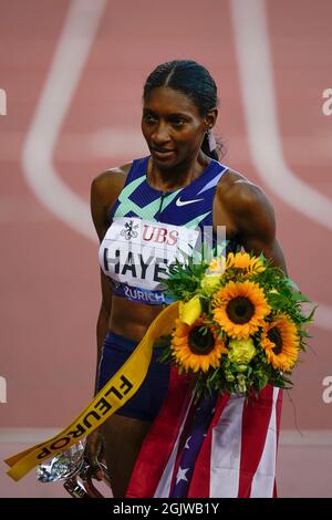 Zurich, 09 septembre 2021 Quanera Hayes (USA), coureur de 400 m, vu en action lors de la Wanda Diamond League au stade Litzigrund Zurich Suisse sur Septe Banque D'Images