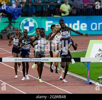 Zurich, le 09 septembre 2021 le vainqueur de Steeple Chase de 3000m Norah Jeruto (KEN) vu en action pendant la ligue de diamants Wanda au stade Litzigrund Zurich Switze Banque D'Images