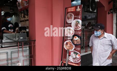 Restaurant sur Charoen Krung Road dans Chinatown Bangkok Thaïlande Banque D'Images