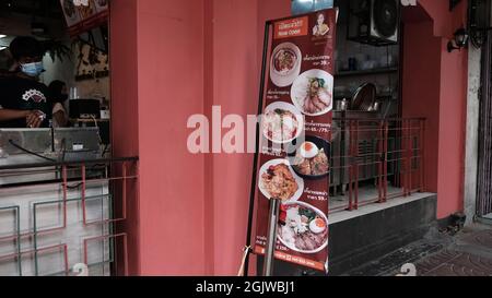 Restaurant sur Charoen Krung Road dans Chinatown Bangkok Thaïlande Banque D'Images