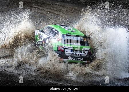 22 Bulacia Marco (bol), Ohannesian Marcelo (arg), Toksport WRT, Skoda Fabia Evo, action pendant le rallye Acropolis 2021 Grèce, 9e tour de la FIA WRC 2021, FIA World Rally Championship, du 9 au 12 septembre 2021 à Lamia, Grèce Banque D'Images
