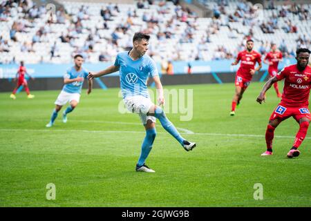 Malmoe, Suède. 11 septembre 2021. Anel Ahmedhodzic (15) de Malmoe FF vu pendant le match Allsvenskan entre Malmoe FF et IFK Norrkoping à Eleda Stadion à Malmoe. (Crédit photo : Gonzales photo/Alamy Live News Banque D'Images