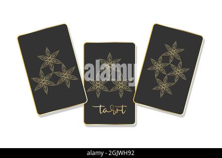 Fond de carte modèle de cartes, la fortune dire, tarot, jeux. Motif fleuri géométrique simple, motif floral abstrait. Le concept de la simplicité, gracieuse contour ornement. Illustration vectorielle Illustration de Vecteur