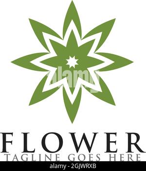 Fleur de la vie ornement icône logo design inspiration modèle vectoriel Illustration de Vecteur