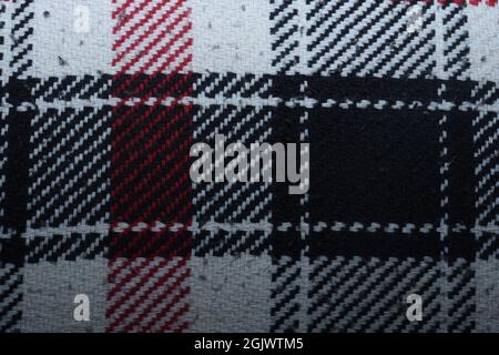 motif de fond tissé blanc, noir et rouge. Banque D'Images