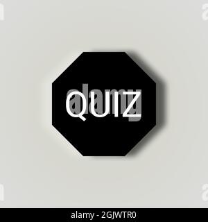 Magnifique autocollant d'icône de quiz web coloré fond blanc Banque D'Images