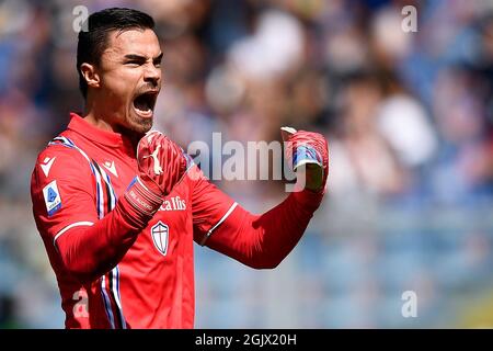 Gênes, Italie. 12 septembre 2021. Emil Audero de l'UC Sampdoria célèbre lors de la série Un match de football entre l'UC Sampdoria et le FC Internazionale. Credit: Nicolò Campo/Alay Live News Banque D'Images