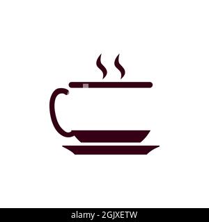Lettre abstraite C logo de tasse à café icône vecteur plat concept graphique simple design élégant Illustration de Vecteur