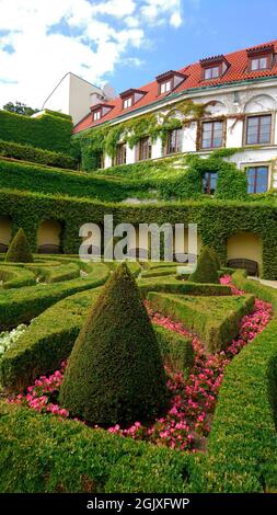 Le célèbre jardin de Vrtba (Vrtbovská zahrada) dans la ville de Prague Banque D'Images