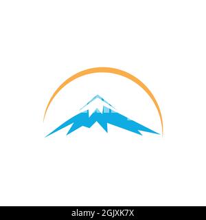 abstrait logo de montagne icône vecteur plat concept graphique simple design élégant Illustration de Vecteur