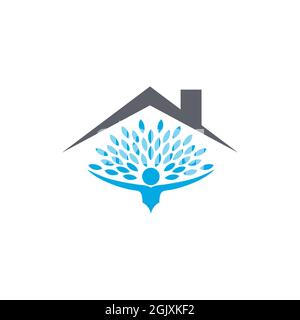 maison résidence immobilier logo icône plat vecteur concept graphique simple design élégant Illustration de Vecteur