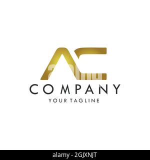 Lettre A C logo Icon Flat Vector concept graphique simple design élégant Illustration de Vecteur