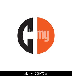 Modèle d'illustration vectorielle de dessin de logo d'icône de lettre CH Illustration de Vecteur