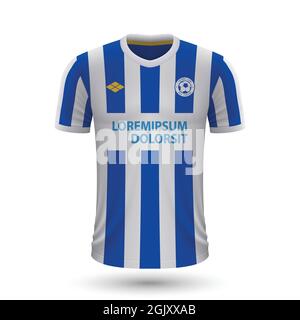 Maillot de football réaliste Brighton 2022, modèle en jersey pour kit de football. Illustration vectorielle Illustration de Vecteur