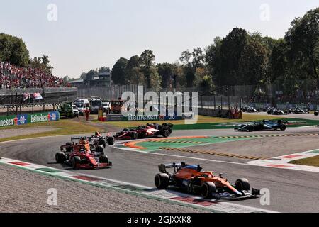 Monza, Italie. 12 septembre 2021. Daniel Ricciardo (AUS) McLaren MCL35M. 12.09.2021. Championnat du monde de Formule 1, Rd 14, Grand Prix d'Italie, Monza, Italie, Jour de la course. Le crédit photo doit être lu : images XPB/Press Association. Crédit : XPB Images Ltd/Alamy Live News Banque D'Images