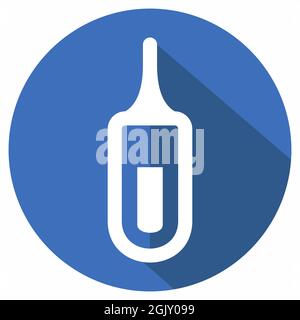 Vecteur d'icône du thermomètre - style d'ombre longue - illustration simple, tracé modifiable, vecteur de modèle de conception, idéal pour les tirages, les affiches, publicité Illustration de Vecteur