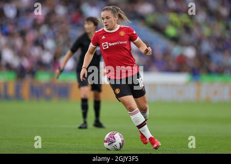 LEICESTER, ROYAUME-UNI 12 SEPT. Kirsty Hanson de Manchester United lors du match Barclays FA Women's Super League entre Leicester City et Manchester United au King Power Stadium, Leicester, le dimanche 12 septembre 2021. (Crédit : James HolyOak | MI News) crédit : MI News & Sport /Alay Live News Banque D'Images