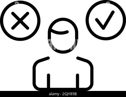 Vecteur de contour de l'icône ambiguïté de la personne. Monde de Vuca. Données de variété Illustration de Vecteur