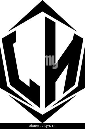 Logo JN initial avec style Shield, logo d'entreprise. Illustration de Vecteur