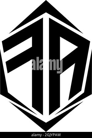 Conception initiale du logo FA avec style Shield, marque de l'entreprise logo. Illustration de Vecteur
