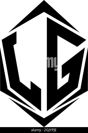 Logo JG initial avec style Shield, logo d'entreprise. Illustration de Vecteur