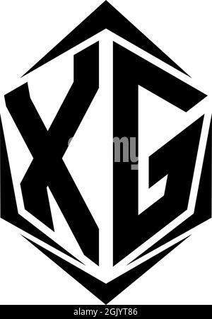 Design initial du logo XG avec style Shield, logo de l'entreprise. Illustration de Vecteur