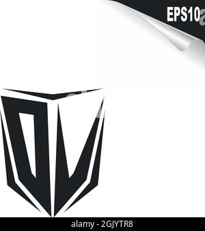 Logo DV initial avec style Shield, logo commercial. Illustration de Vecteur
