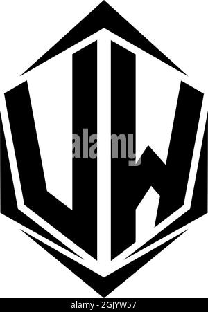 Conception initiale du logo VW avec style Shield, marque commerciale logo. Illustration de Vecteur