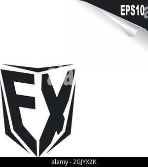 Logo EX initial avec style Shield, logo commercial. Illustration de Vecteur
