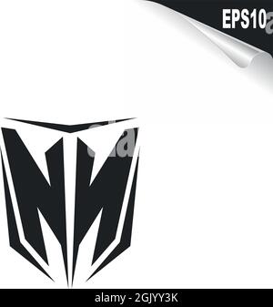 Logo NN initial avec style Shield, logo commercial. Illustration de Vecteur