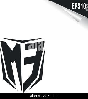Logo me initial avec style Shield, logo de l'entreprise. Illustration de Vecteur