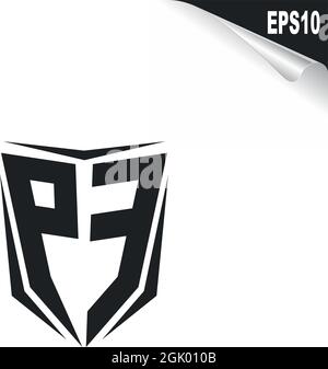 Logo PE initial avec style Shield, logo commercial. Illustration de Vecteur