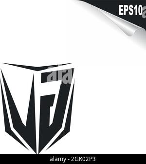Design initial du logo VG avec style Shield, logo de l'entreprise. Illustration de Vecteur