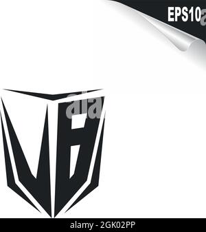 Conception initiale du logo VB avec style Shield, logo de l'entreprise. Illustration de Vecteur