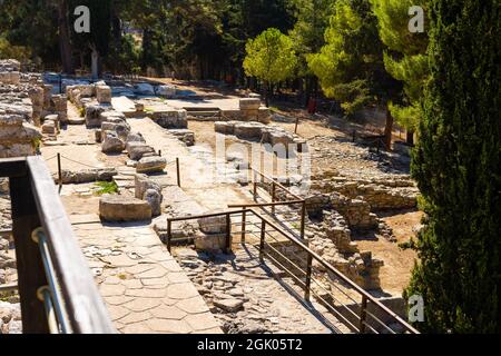 Vue imprenable sur les ruines du palais de Knossos en Crète, Héraklion, Grèce Banque D'Images