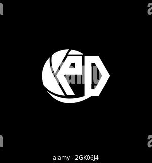 Design initial du logo PD style géométrique et circulaire, marque de l'entreprise logo. Illustration de Vecteur